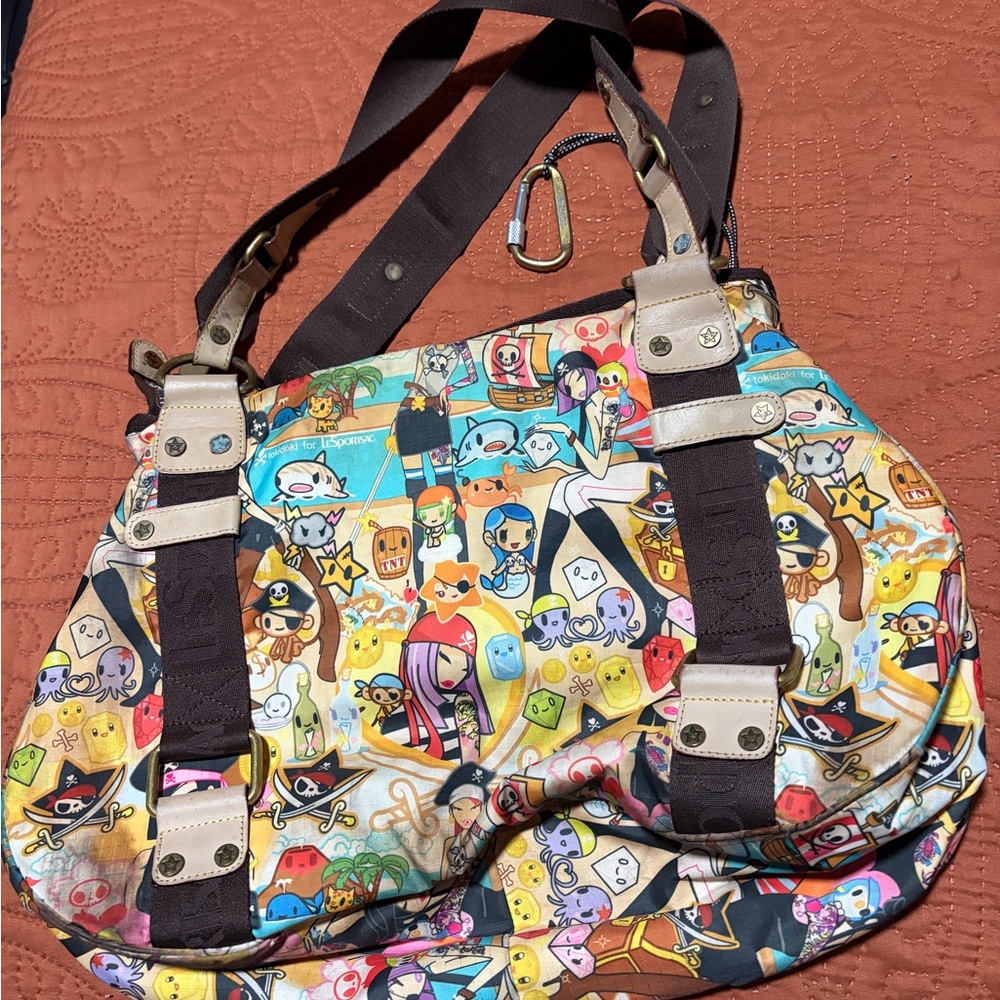 Tokidoki x LeSportsac Pirate Print Shoulder Bag Purse-Rare Collab - Picture 3 of 8